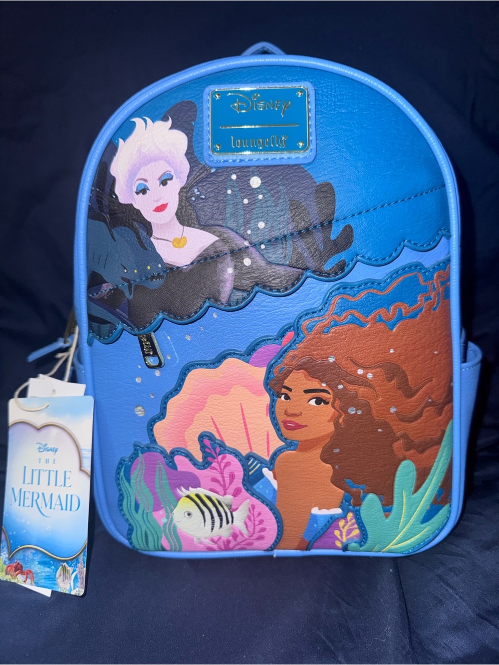 🧜🏽‍♀️Disney Loungefly The Little Mermaid Ariel & Ursula Blue Mini Backpack 🧜🏽‍♀️